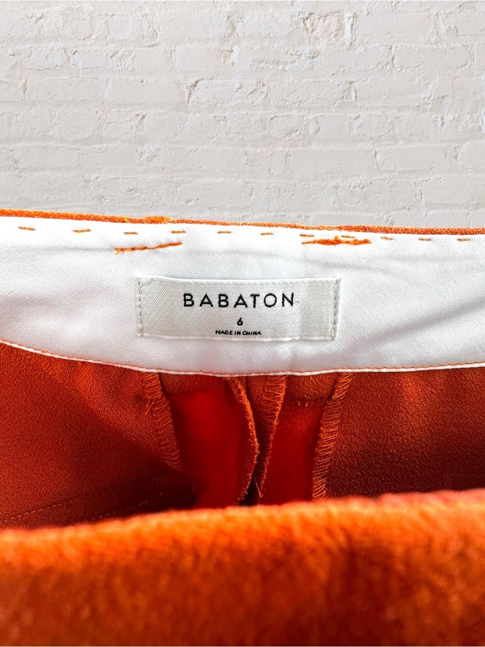 Aritzia Babaton Atelier Orange Dress Pants Straight Leg Trousers Size 6 - Picture 2 of 8